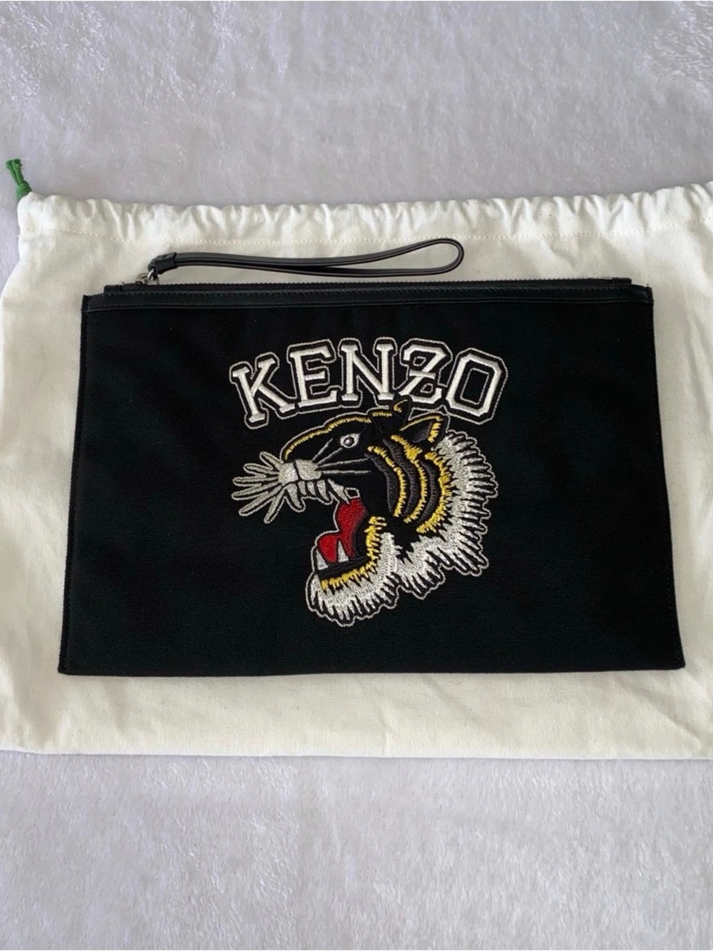 Kenzo Varsity Jungle Tiger Clutch Bag Black Canvas Nigo Era Archive Pouch